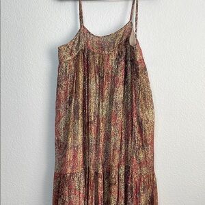 RAGA Adjustable Spaghetti Straps with open cut out on back with ties midi dress